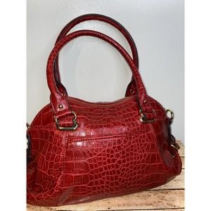 Anne Klein Womens Red Animal Print Purse
